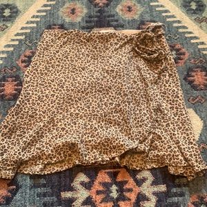 cheetah print wrap skirt